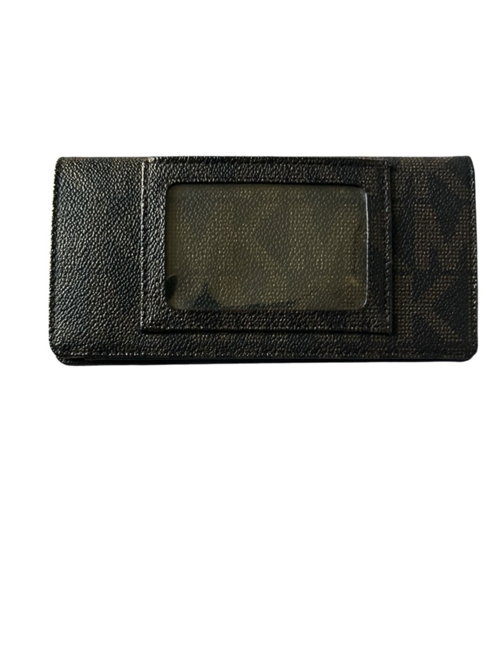 Michael Kors  Brown MK Signature Logo Pattern Bi Fold PVC Checkbook Cover